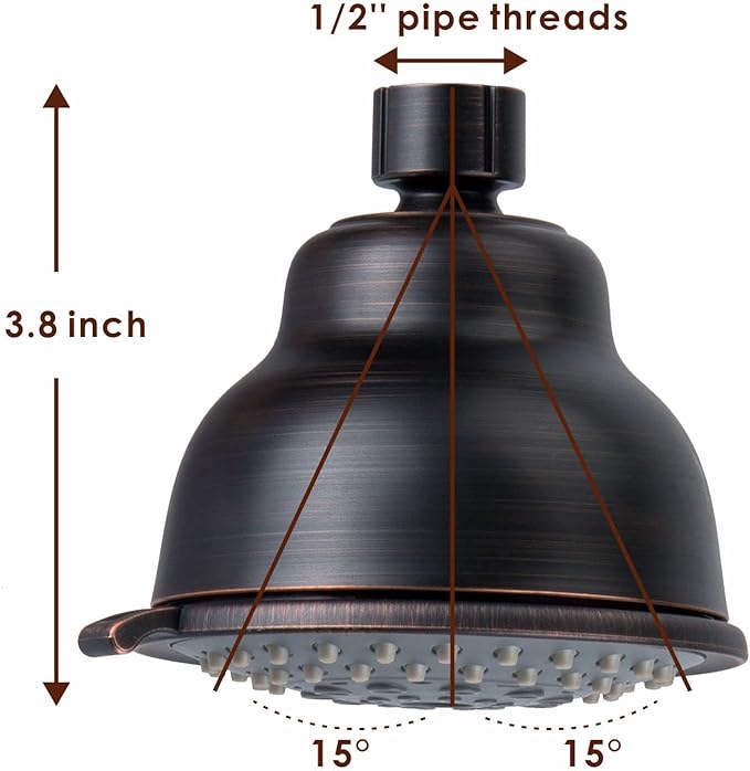Voolan High Pressure Shower Head - 5 Function Rain Shower Head - Comfortable Shower Experience Even at Low Water Flow - Oil-Rubbed Bronze