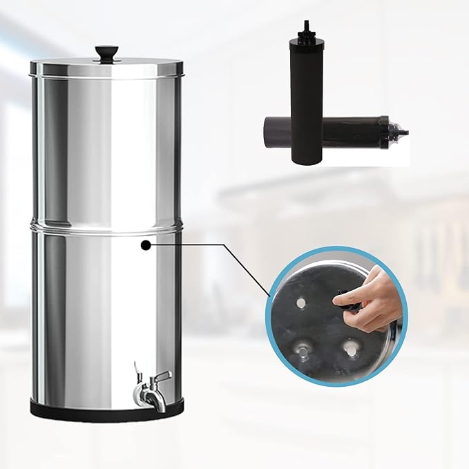 Huining 2PCS Black Water Filters - Household Gravity Water Filter System - Compatible With Berkey