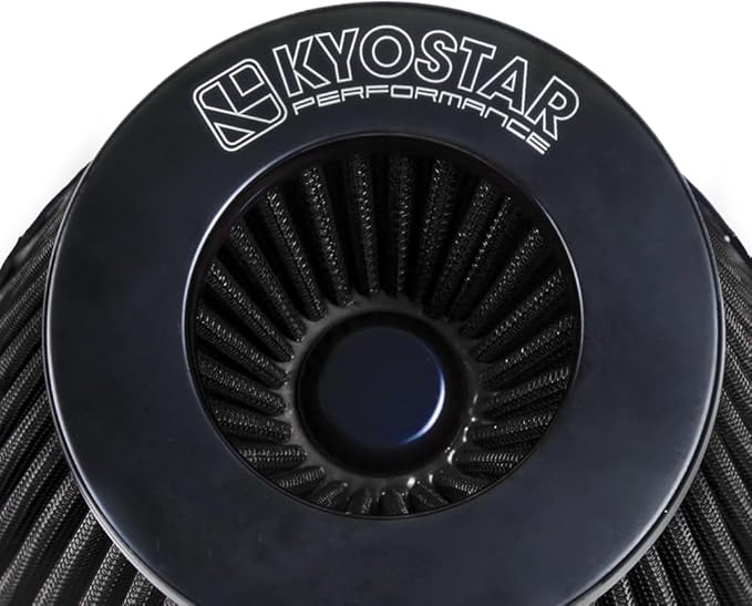 Kyostar 6 Inch (152mm) Neck High Flow Inlet Cold Air Intake Cone Replacement Dry Air Filter Black