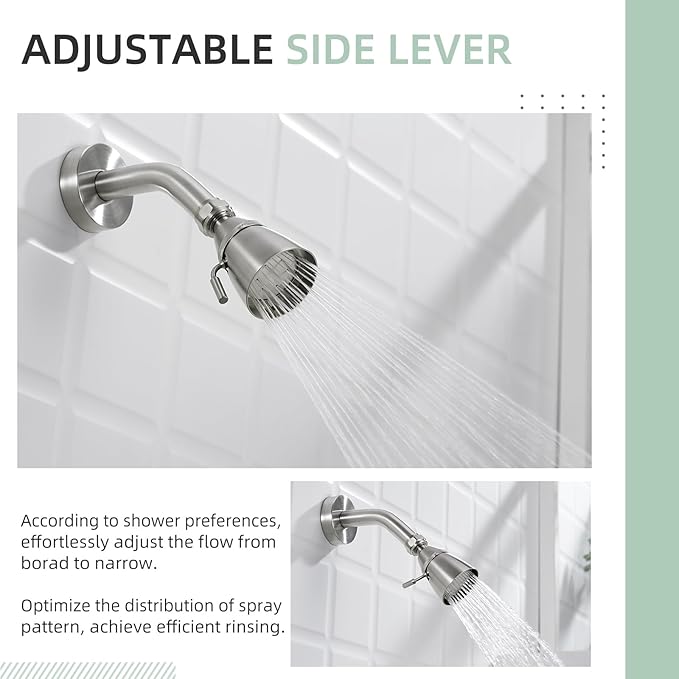 APLusee Shower Head Brushed Nickel Replacement, Solid Brass Shower Wand for Bathroom
