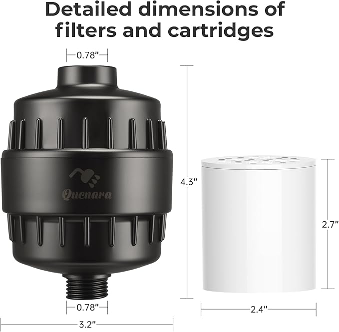 Upgrade Shower Filter,20-Stage Shower Head Filter with 2 Replaceable Filter Cartridges,High Output Shower Water Filter for Removing Chlorine and fluoride-Grey