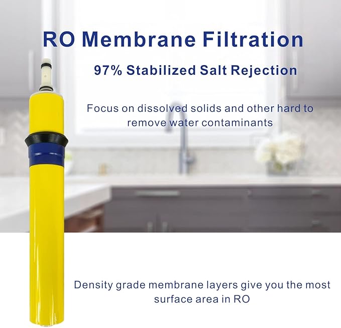 Replacement Filter Set With Membrane 33001056 75 GPD compatible for Hydrotech Reverse Osmosis System