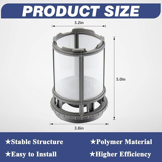 Funmit W10872845 Dishwasher Pump Filter Cup Replacement for Whirlpool Kenmore Amana Kitcheniad Dishwasher Replaces 8579307 AP6030094 W10056425 W10056426 (2025 Update)