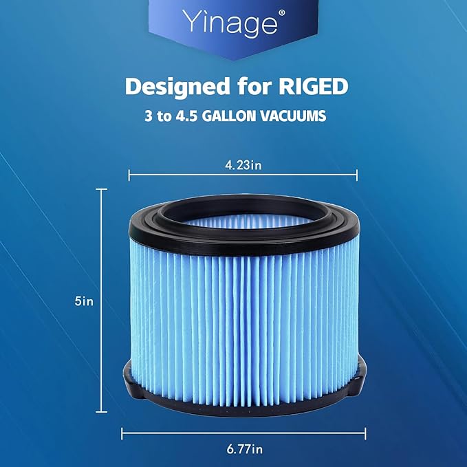 VF3500 Replacement Filter for Shop Vacuum 3-4.5 Gallon Wet Dry Vacuums, 3-Layer Filters for WD4050, WD3050, WD4080, WD4522, 4000RV, 4500RV 2pcs