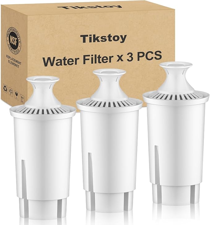 Water Fiter Replacement Fit for Brita Water Filter & Pitchers, Water Pitcher Filter Compatible with Brita Classic, Mavea, Ob03, 107007 35557, Reduce Chlorine and Heavy Metals (3)