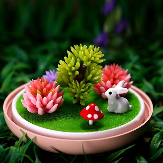 Micro Landscape Humidifier with Changing Led Light,Adjustable Mist Mode, Waterless Auto Shut-off,for Bedroom,Office,Car (pink)