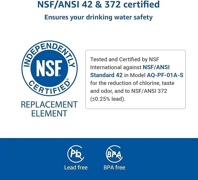 Replacement for All Waterdrop Pitcher and Dispenser Filtration Systems, Fits Waterdrop WD-PF-01A Plus, Reduces PFAS, PFOA/PFOS, Chlorine, Last Up to 200 Gallons (Pack of 6), AQUA CREST