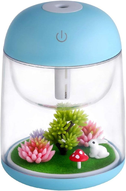 Micro Landscape Humidifier with Changing Led Light,Adjustable Mist Mode, Waterless Auto Shut-off,for Bedroom,Office,Car (blue)
