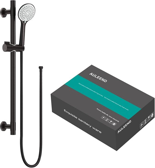 Shower Slide Bar Handheld Shower Head with Hose, 5-Function Hand Shower with Wall Mount，shower slide bar,adjustable height shower head (A-round, ORB)