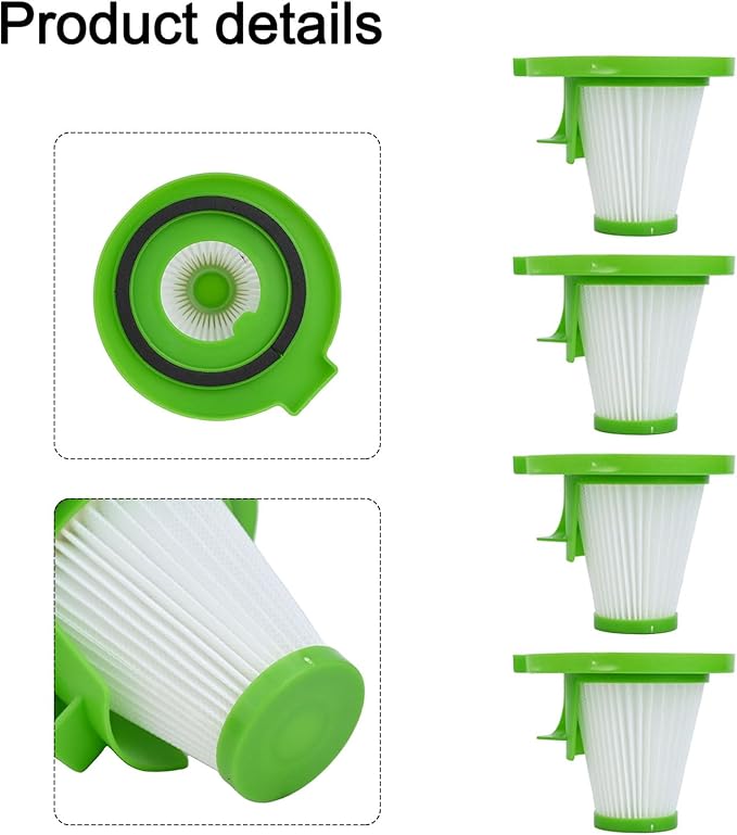 Replacement Filters for Ionvac ZipVac for 3-in-1 Corded Upright Handheld Floor and Carpet Vacuum, 4 PCS HEPA Filter, Vacuum filter replacement