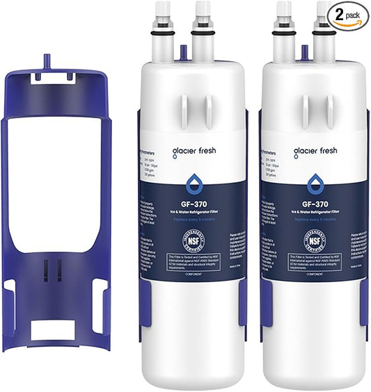 GLACIER FRESH EDR1RXD1 Refrigerator Water Filter Compatible with W10295370A, EDR1RXD1, WHR1RXD1, KAD1RXD1, Filter 1, W10295370, P4RFWB, P8RFWB2L, 46-9930, 46-9081 Refrigerator Water Filter 2 Pack