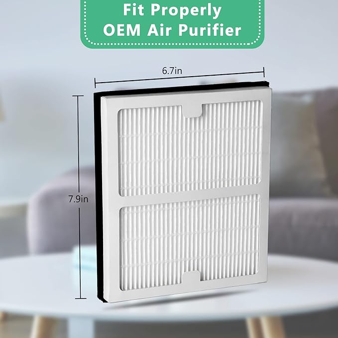 Gekufa Replacement Filter B Compatible with Idylis AC-2125, AC-2126, IAF-H-100B, IAP-10-125, IAPC-40-140, IAP-10-150, IAP-10-050 for Idylis Air Purifiers Include 2 Filters & 2 Carbon Filters