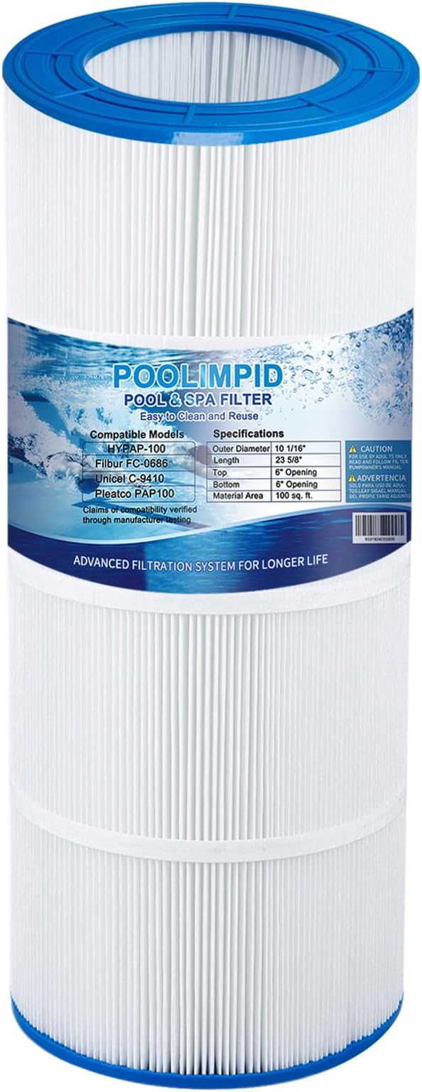 Pool Filter Compatible with CC100, CCRP100, PAP100, PAP100-4, Unicel C-9410, R173215, Filbur FC-0686, 59054200, 160316, Predator 100-1 Pack