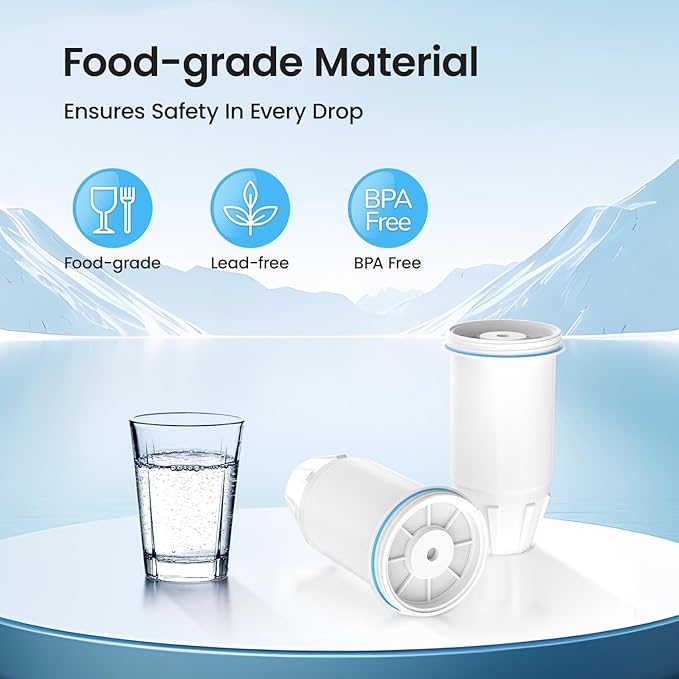Fit for zero Pitchers and Dispenser, Cobectal Water Filter Replacement for ZR-001 ZR-004 ZP-006 ZR-017 Water Filter,Multi-Stage Filter System Reduce Lead, Chromium, PFOA/PFOS and TDS, Pack of 4