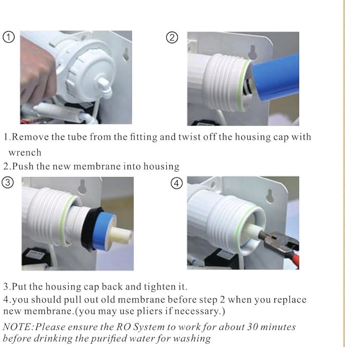 Geekpure Reverse Osmosis RO Membrane 75 GPD -NSF Certificated-Water Filter Replacement-Pack 2