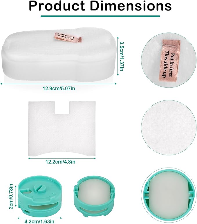 HZ702 filter for shark HZ700 HZ702 QS175QBL QS175QGN PowerFins HairPro Odor Vacuum,Compare with part 1541FC3000,XFFKHZ2000 XPMFHZ2000, 2 Cartridges+2 Foam&Felt+ 2Post Motor Filters