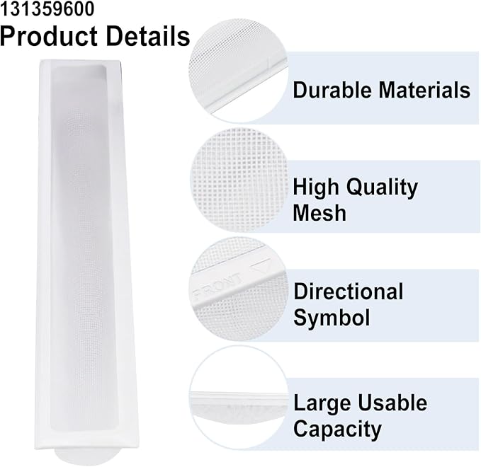 131359600 Dryer Lint Filter Screen Replacement Compatible with Frigi-daire, ken-more, G-E Dryers Repalce 5304516871, 131152700, 131359601, 131359602, 131359603, 5304516872