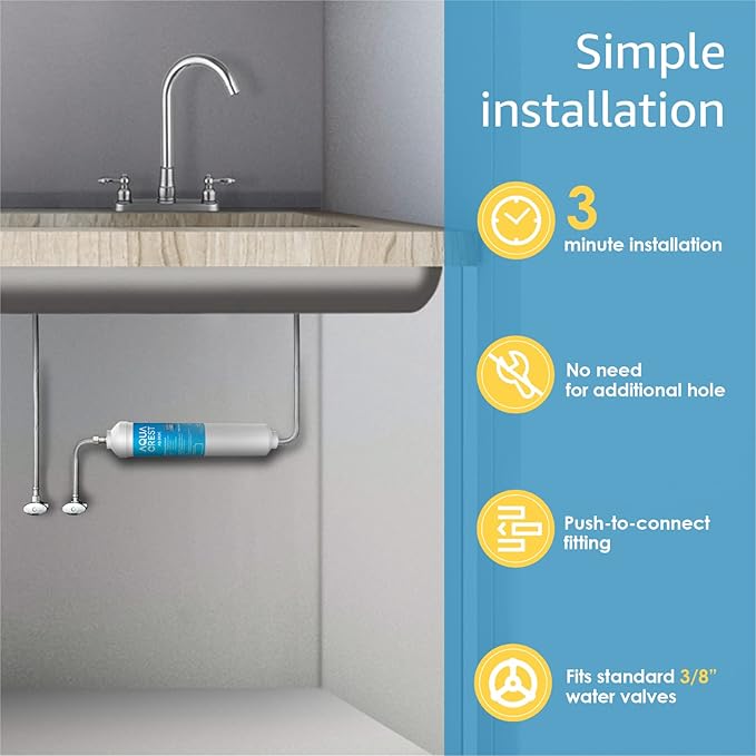 AQUA CREST 5KDC Under Sink Water Filtration System, Direct Connect Under Sink Water Filter, Reduces PFAS, PFOA/PFOS, Chlorine, NSF/ANSI Tested 5K Gallons Ultra High Capacity