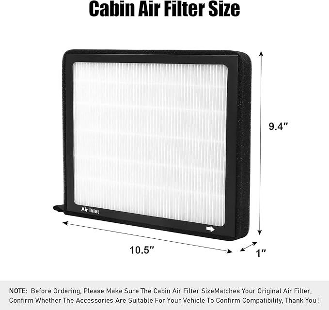 Cabin Air Filter, Carbon, Snap-in/Push-in, Rectangular, Inward, 1 Count, Fits Chevrolet, GMC, 2007-2014