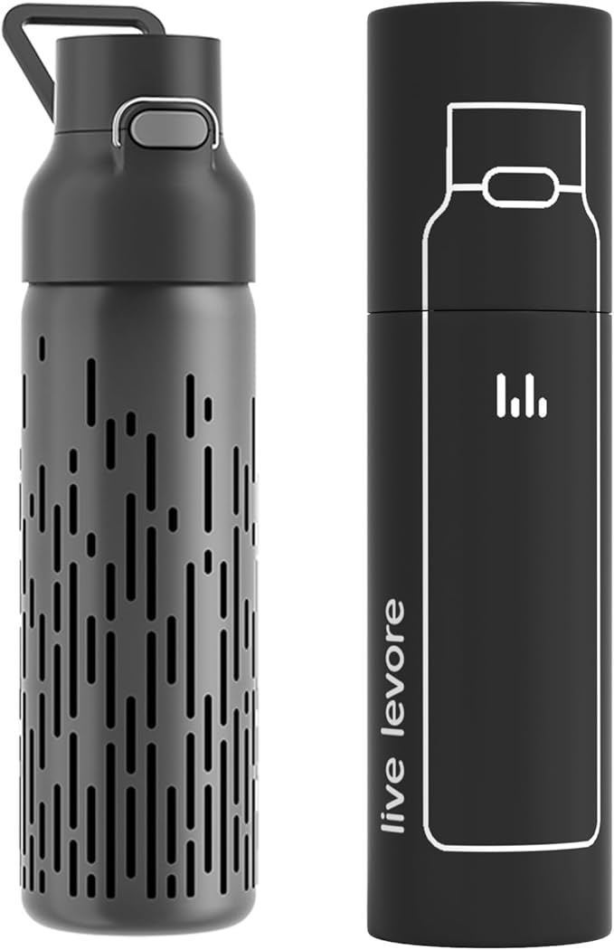 750ml Leak Proof Water Bottle with Flip Top Lid, BPA-Free USA Tritan Drink Bottle, Dishwasher Safe for Office, Outdoor & Daily Use (Black, 1 Pack)