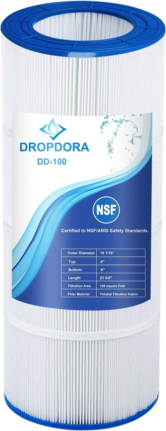 Upgraded Pool Filter Compatible with CC100, CCRP100, PAP100, Predator 100, Unicel C-9410, Filbur FC-0686, R173215, NSF Certified, 23 5/8" x 10 1/16" 100 Sq. Ft Pool Filter Cartridge, 1 Pack