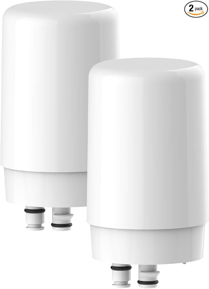 Waterdrop Faucet Water Filter, Replacement for Brita® Filter, 36311 On Tap Water Filtration System, Brita® Replacement Filters, 4-Months or 100 Gallons White (2 Packs)