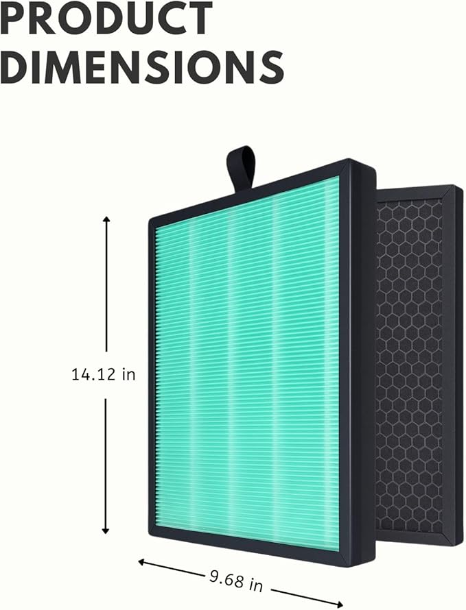 Nispira H04 3-In-1 True HEPA Filter Replacement Compatible with HIMOX Air Purifier H04 | Removes Smoke, Odor, Chemical VOCs | 1 Pack