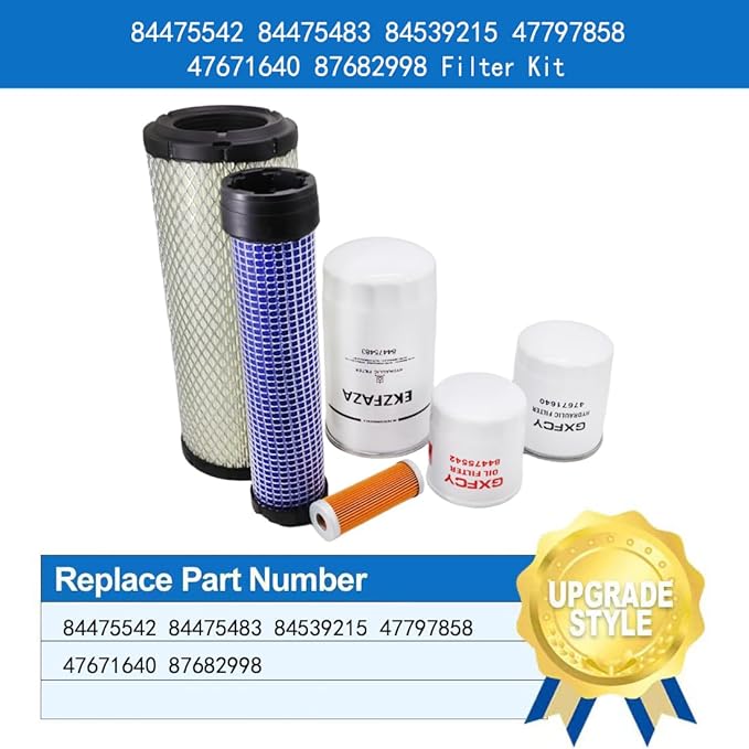 84475542 84475483 84539215 47797858 47671640 87682998 Filter Kit Compatible with New Holland Compact Tractors TC35A TC35D TC35DA TC40A TC40D TC40DA TC45A TC45DA