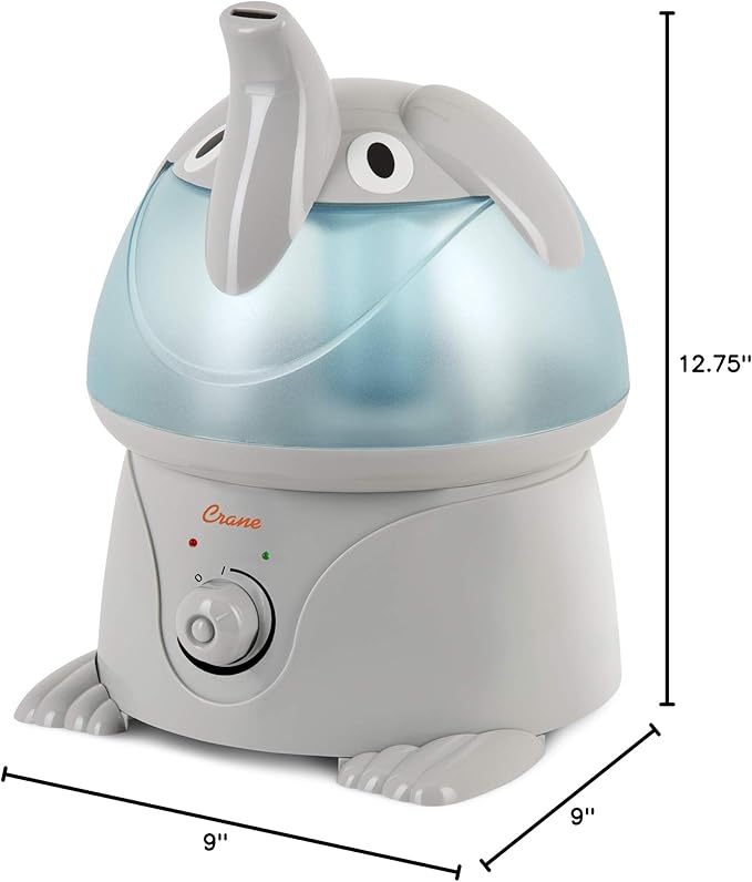 Crane Cute Animal Humidifier for Kids Bedroom and Nursery, Ultrasonic Cool Mist, 1 Gallon, Auto Shut Off, Cool Mist Humidifier
