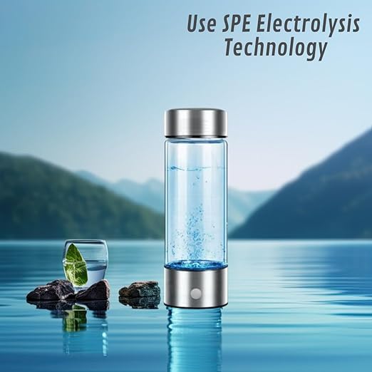 1800ppb Hydrogen Water Bottle - Portable Hydrogen Water Bottle Generator with SPE PEM Technology -Rechargeable Hydrogen Water Ionizer Machine - Alkaline Pitcher - Hydrogen Rich Water with Gift Box