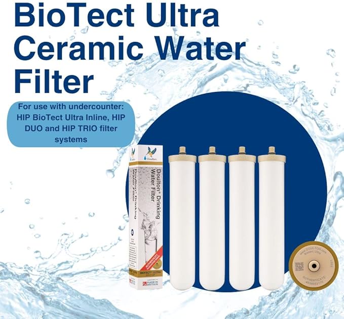 Doulton ¦ W9123050 ¦ 10" Biotect Ultra ¦ Authentic Drinking Water Ceramic Replacement Candle Element Filter ¦ 2504 ¦ White ¦ NSF Certified ¦ M12 Thread ¦