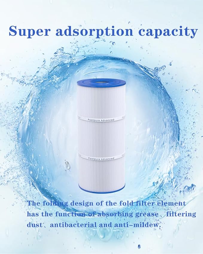 PWK35B Hot Springs Limelight Series Spa Filters, Compatible with Watkins 1642301-1, 78161, 78286, Filbur FC-3921, Pleated Fabric Filter Media 2 Pack