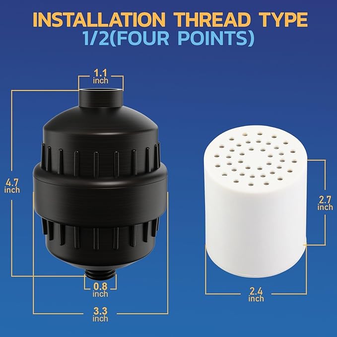 Shower Filter for Hard Water - Shower Water Filter - Shower Head Filter - Water Softener to Remove Chlorine and Fluoride - 6 Replacement Cartridges -20 Stage,Oil Rubbed Bronze