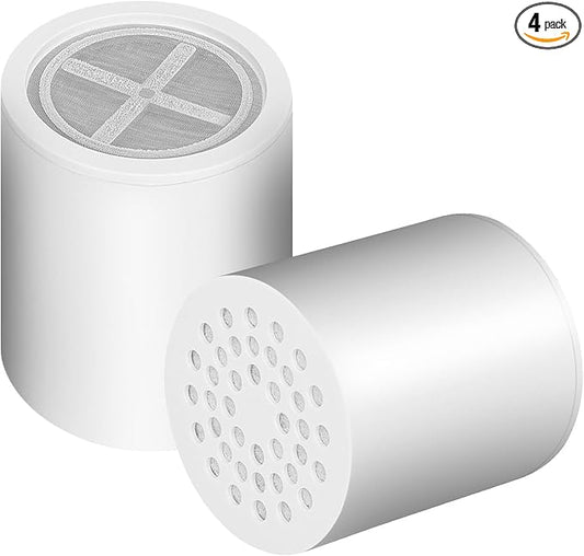 HarJue 15 Stage Shower Filter Replacement Cartridge, Universal High Output Filter for Hard Water, Removes Chlorine and Harmful Substances, Body Caring, Fit Any Similar Shower, 4 Pack