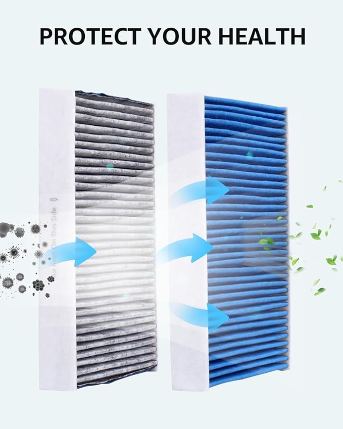 BASENOR 2026-2022 Tesla Model S Model X Cabin Air Filter with Activated Carbon Air Filter Replacement Tesla Model S Plaid Model X Plaid Interior Accessories