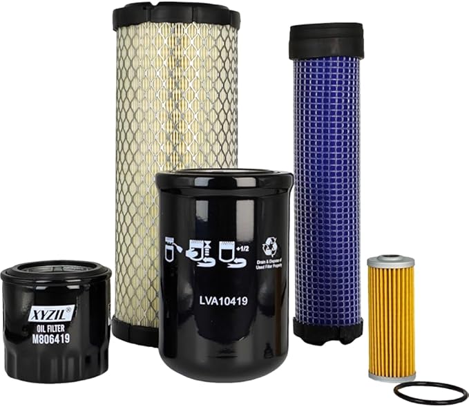 LVA21198 Maintenance Filter Kit Compatible with John Deere 4200 4300 4400 Compact Utility Tractor M131802 M131803 M806419 MIU804763 LVA10419 Engine Hydrostatic Transmission Oil Air Fuel Pak