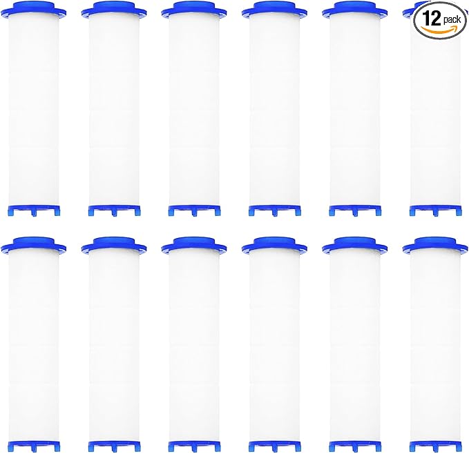uxcell 12 Pcs Shower Head Filter 3.1 Inch PP Cotton Filter Cartridge Replacement High-Pressure Handheld Fan Shower Jet Sets