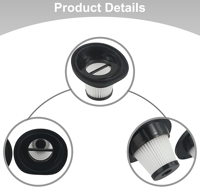 Vacuum Cleaner Filters Replacement for VL188 VL189, Washable Reusable Vacuum Cleaner Filter Accessories, Handheld Vacuum Replacement Accessories, 8 PACK