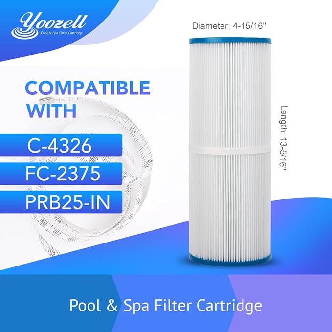 PRB25-In Spa Filter Cartridge Compatible with Unicel c-4326 25Sq.ft Guardian 413-106 Filbur FC-2375 Pentair R173429 Darlly 42513 1 Pack…