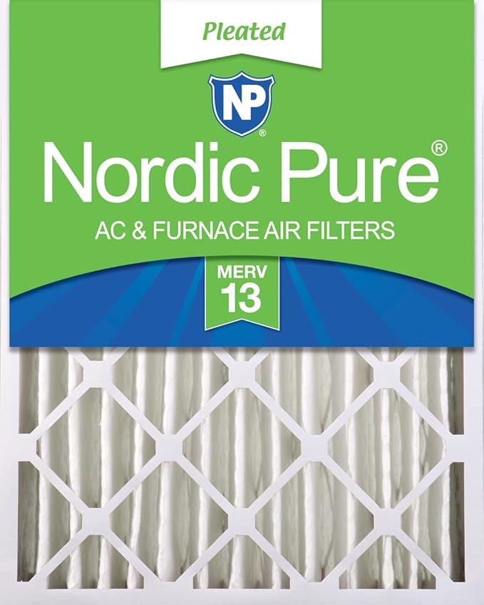 Nordic Pure 20x20x4 (19_1/2 x 19_1/2 x 3_5/8) Pleated MERV 13 Air Filter 1 Pack