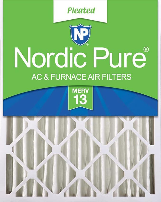 Nordic Pure 16x25x4 (15_1/2 x 24_1/2 x 3_5/8) Pleated MERV 13 Air Filter 1 Pack