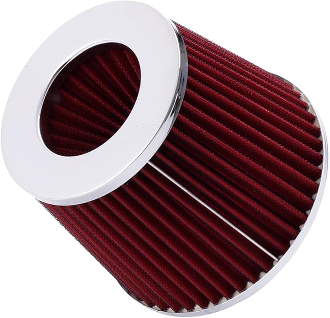 3"Universal Clamp-on Air Intake Filter - Washable, High-flow，Lower intake air temperature, Inlet Cold Air Cone Replacement