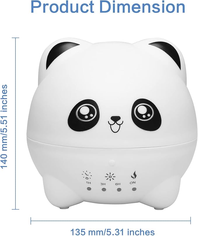 Mini Cool Mist Humidifier - Quiet Aroma Diffuser with 7 Color LED Lights, 2 Mist Levels, Timer & Auto Shut-Off for Bedroom and Office