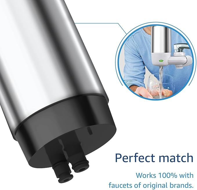 Waterdrop Faucet Water Filter, Replacement for Brita® Filter, 36311 On Tap Water Filtration System, Brita® Replacement Filters, 4-Months or 100 Gallons Chrome (2 Packs)