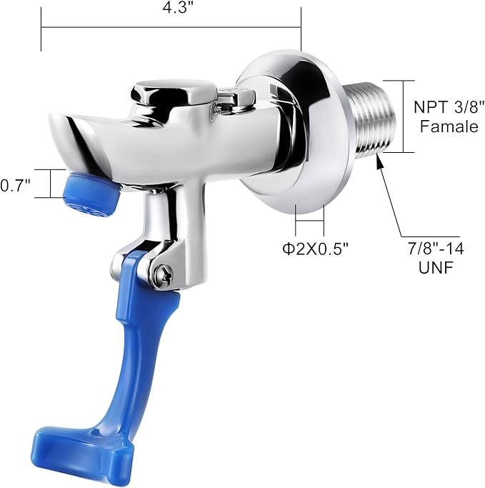 Glass Filler Faucet Wall Mount: WOWOW Push Water Bottle Filling Station Solid Brass, Commercial Water Filler Faucet for Bar, Diner, Cafe, Restaurant, Kitchen and Coffee Shop, 3/8 Male Inlet