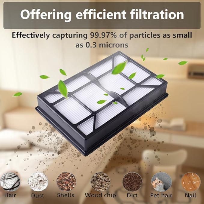 4 Pcs EF-9 HEPA Filter Replacement Vacuum Parts for Kenmore 53296, Vacuum Filters Compatible with Kenmore 21814 81714 BU1017 22614 31140, Filter Replacement Upright Vacuum Filters with 4 Type Q/C Bags