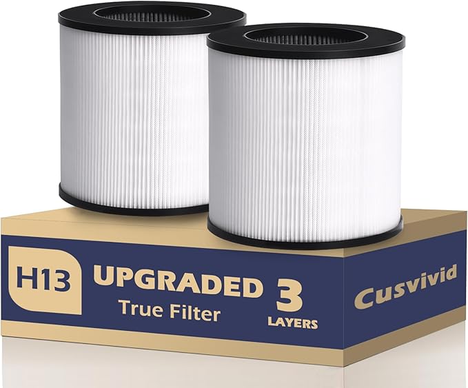 KJ150 KJ910 SY910 Filter Replacement for Druiap KJ150, for Muliap & Generic KJ910, for Cwxwei SY910(AF3001) Air Purifier, 3-in-1 H13 Ture Activated Carbon Air Filter Replacement, 2 PCS, White