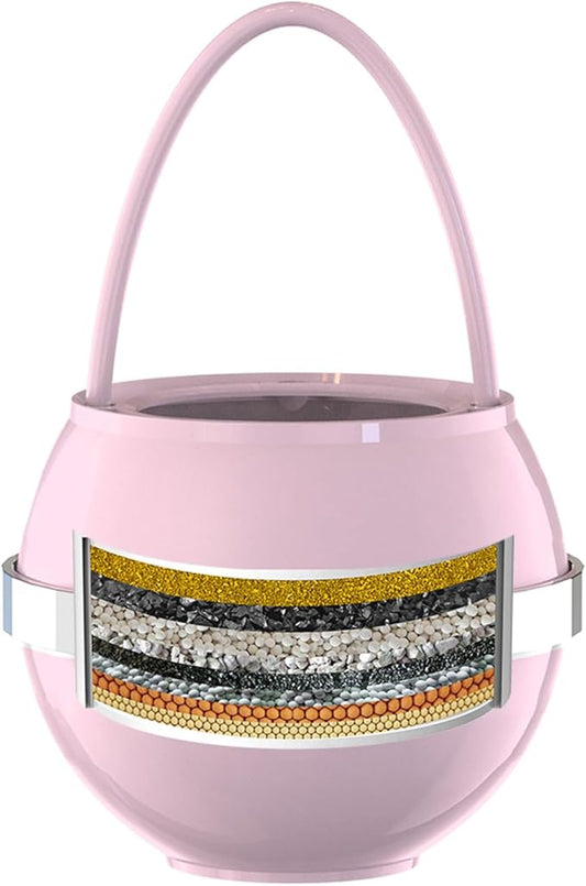 Bathtub Water Filter for Tub with Overflow,2,500 Gallons of Filtration,8 Stages Bath Filter,Remove contaminants,Chlorineand Fluoride,Hardwater Softener,BPA Free(Upgrade Version),Pink