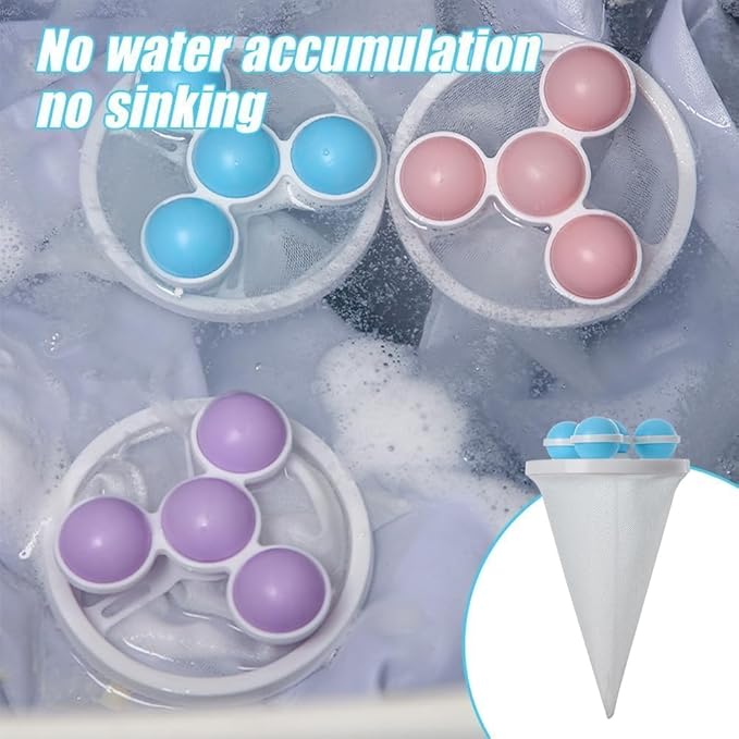Floating Hair Filtering Mesh Removal, Pet Hair Catcher Filter Bag, Floating Pet Fur Catcher, Reusable Lint Catcher Hair Remover for Laundry Washing Machine (6PCS)