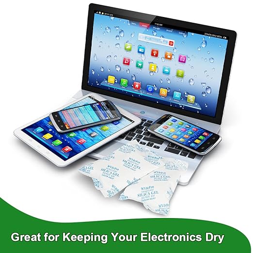 10 Gram(50Packs) Food Grade Moisture Absorber Silica Gel Desiccant Packets for Storage,Desiccant Beads Silica Gel Packs for Moisture Control